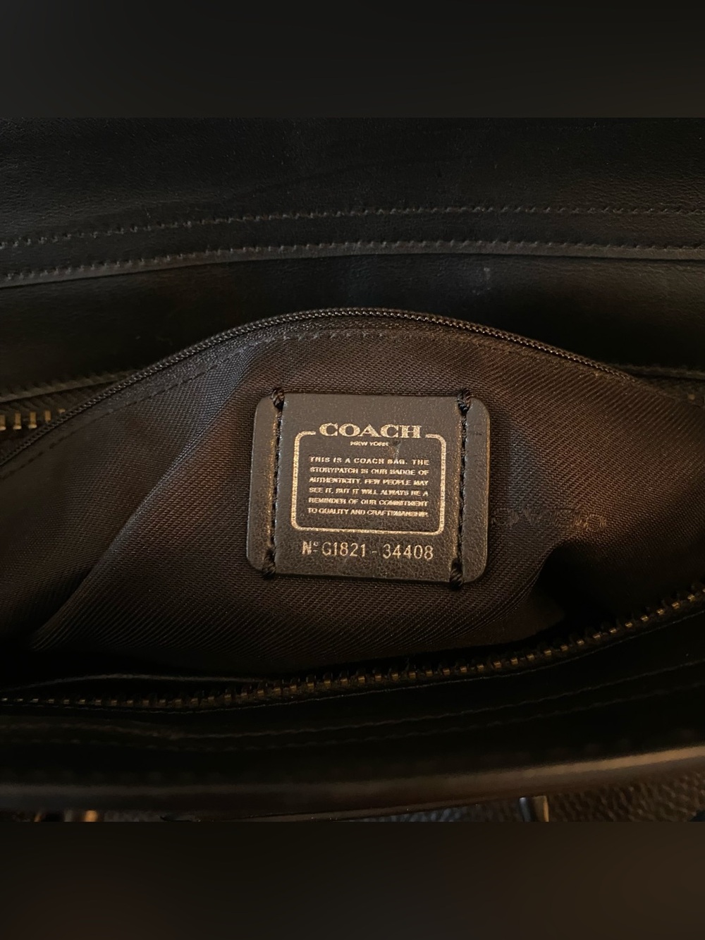 Coach Swagger 27 Black Leather Interior Satchel with Logo Patch - Picture 6 of 7